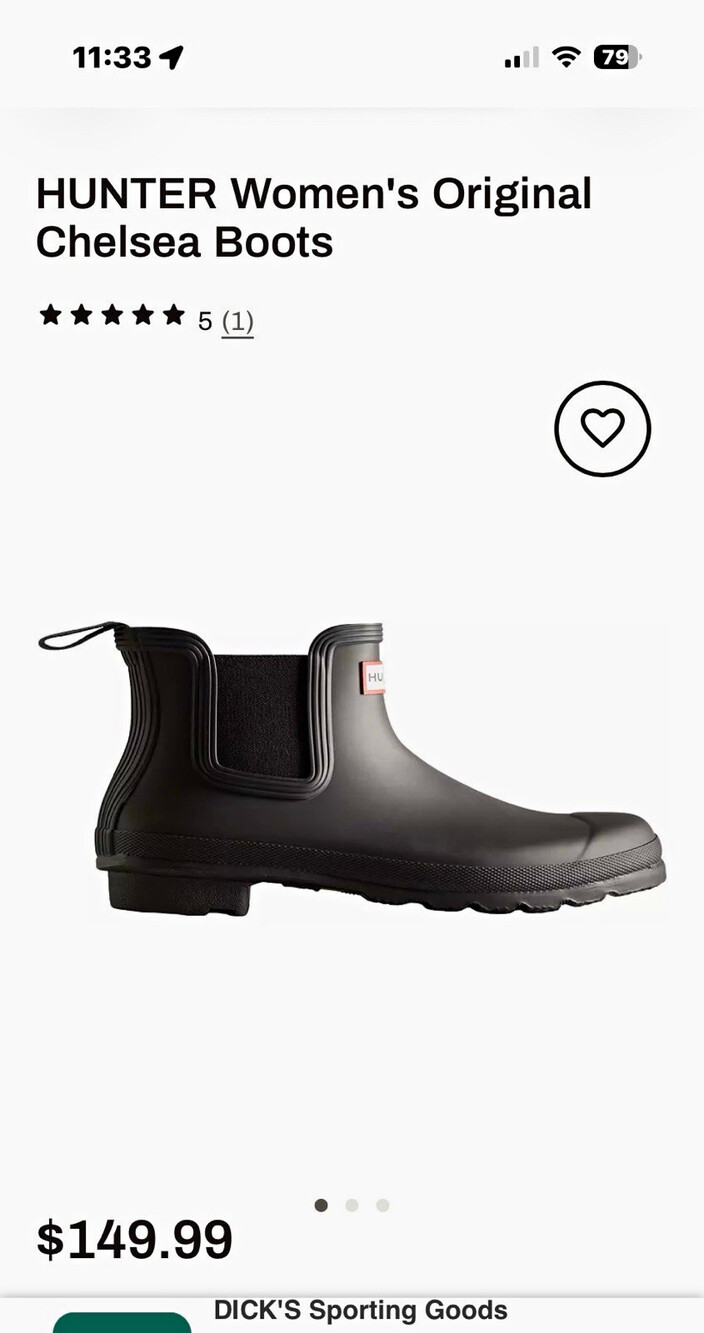 Hunter Original Chelsea Waterproof Ankle Boot Blck Women US 7 EU 38 WFS2078RMA